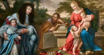 Louis XIV présentant son fils à la Vierge [détail], par Nicolas Mignard, vers 1663-1664, Cotignac, église Notre-Dame-de-Grâces. © Cotignac, collection particulière église Notre-Dame-de-Grâces / Christophe Fouin