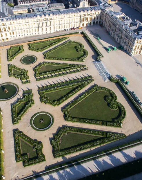 vue aérienne des jardins